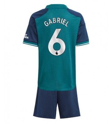Arsenal Gabriel Magalhaes #6 Tredjeställ Barn 2023-24 Kortärmad (+ Korta byxor)